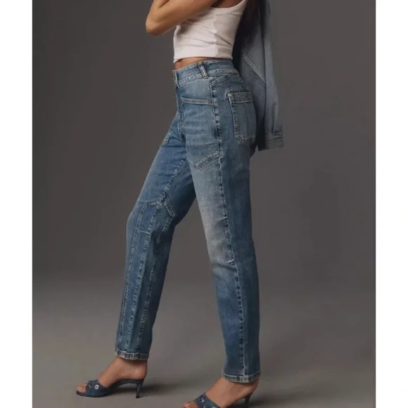 The Wanderer Mid-Rise Relaxed-Leg Jeans by Pilcro size 32 waist Anthropologie - Picture 2 of 9